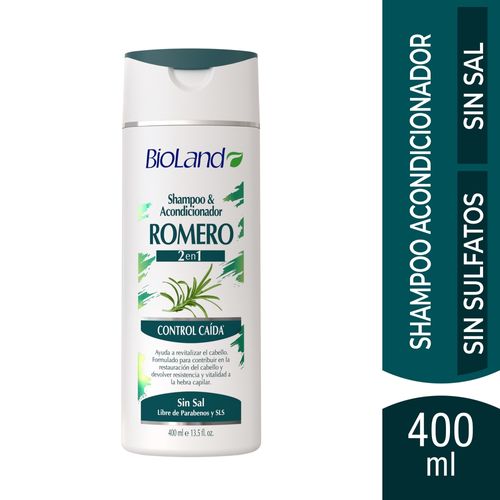 Shampoo y Acondicionador 2en1 Bioland Romero  Control Caída - 400 ml