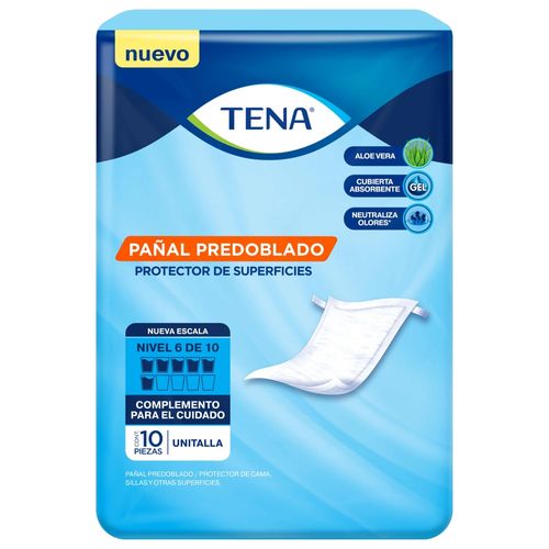 Pañales predoblados Tena protector de superficies - 10 Uds