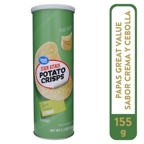 Papas Great Value Tubo Cebolla - 158 g