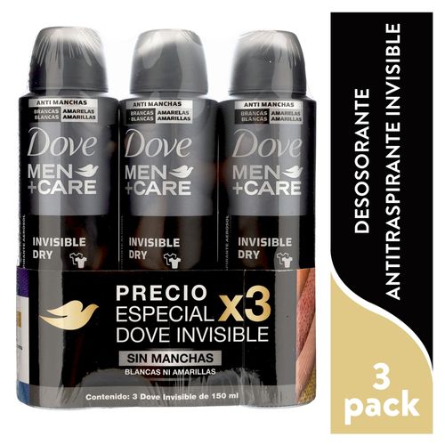 Desodorante Dove Men Invisible en Spray - 450 ml