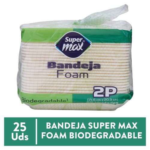Bandeja Supermax desechable N2 Foam - 25 Uds