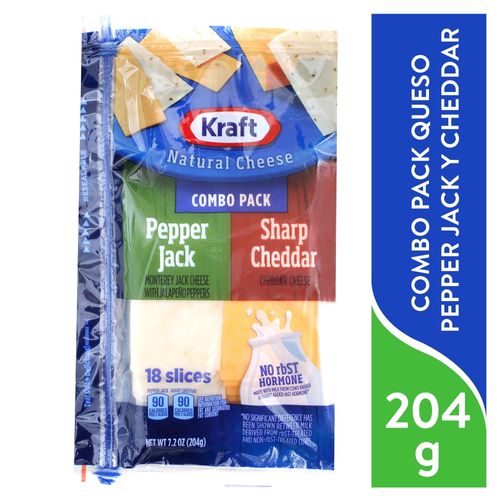 Combo Sharp Chedd Pepjack Slices 204gr