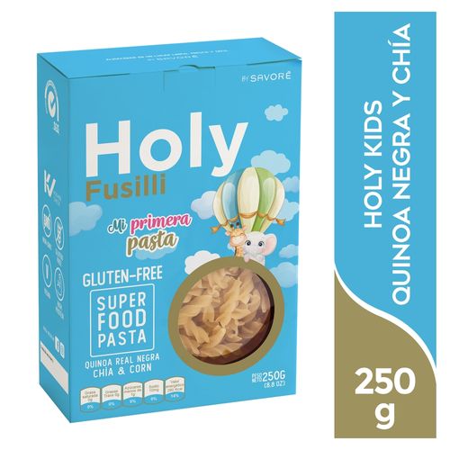 Pasta Savoré Holy kids Fusilli quinoa negra chía y maiz  - 250 g