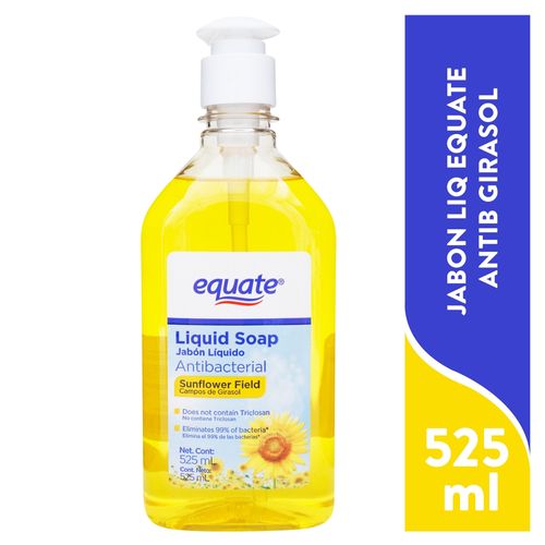 Jabón Liquido Antibacterial Marca Equate Aroma Campos De Girasol - 525 ml