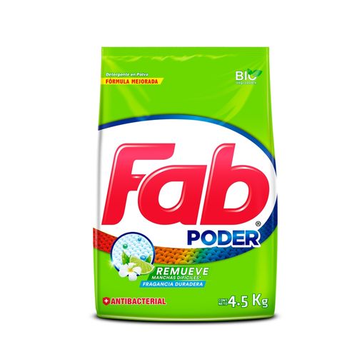 Detergente en Polvo Fab Antibacterial - 4.5 kg