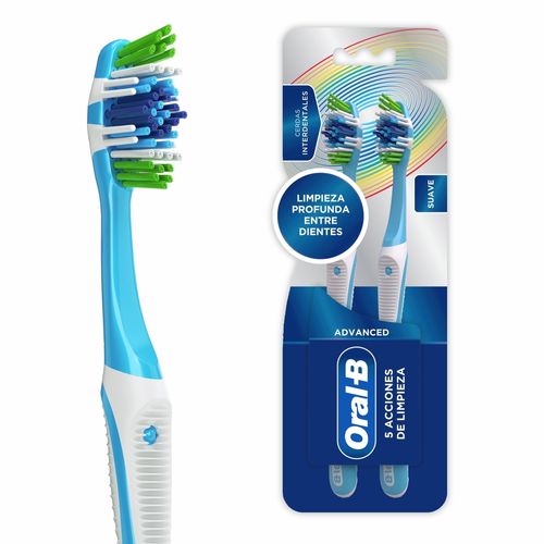 Cepillo de Dientes Suave Oral-B Advanced 5 Acciones de Limpieza - 2 Unidades