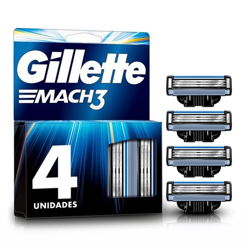 Repuestos de Afeitar Gillette Mach3 con Hojas más Afiladasc - 4 Unidades