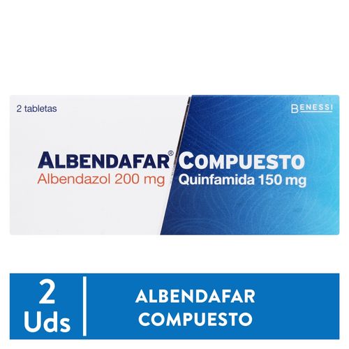 Sistema Digestivo y Antiparasitarios Benessi Albendafar Compuesto 200mg 150mg x 2