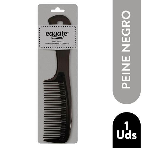 Peine Para Cabello Negro Con Mango Marca Equate - Unidad
