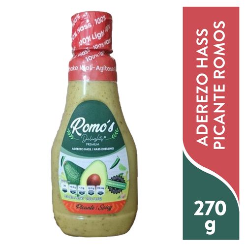 Aderezo Hass Picante Romos  Botella
