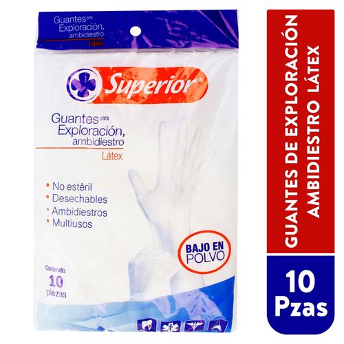 Guante De Exploracion Superior Ambidiestro De Latex