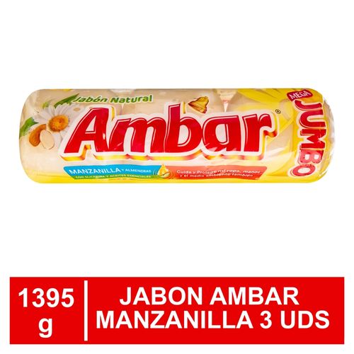Jabón Ambar Manzanilla 3 Uds - 1395 g
