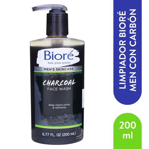 Limpiador facial Biore hombre con carbón - 200 ml