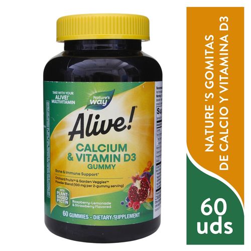 Vitamina Alive Calcio D3 60 Gummies