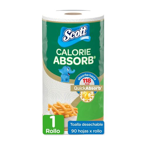 Toalla de Papel Desechable Scott Calorie Absorb  90 Hojas - 1 Rollo