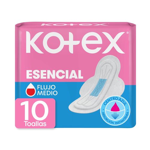 Toallas Femeninas Kotex Esencial Normal - 10 Unidades