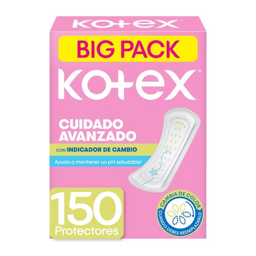 Protectores Diarios Kotex con Indicador de PH - 150 Unidades