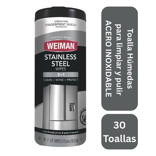 Limpiador Para Metal Toal Weiman Acer Inox - 30 Uds