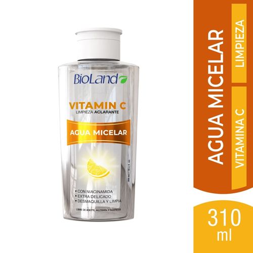 Agua Micelar Bioland Limpieza Aclarante con vitamina C y Niacinamida - 310 ml