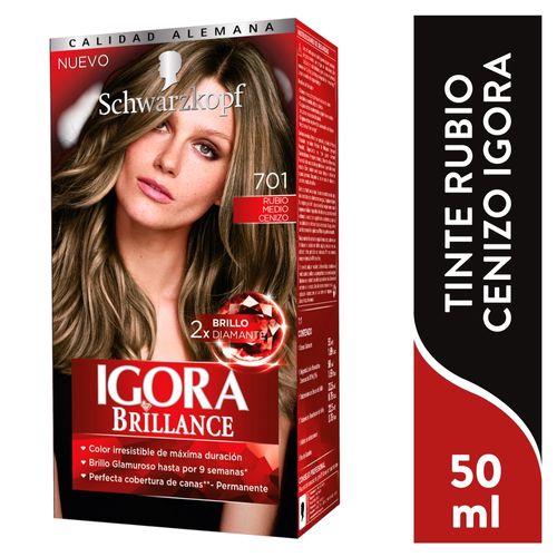 Tinte Igora Brillanc 701 Rub Cenizo 50Ml