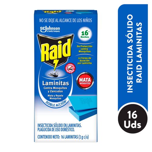 Repelente Raid Laminitas Rp - 16 Unidades