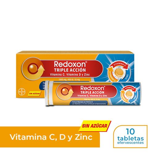 Vitaminas Redoxon triple acción caja 10 tabletas efervescentes - Precio indicado por caja
