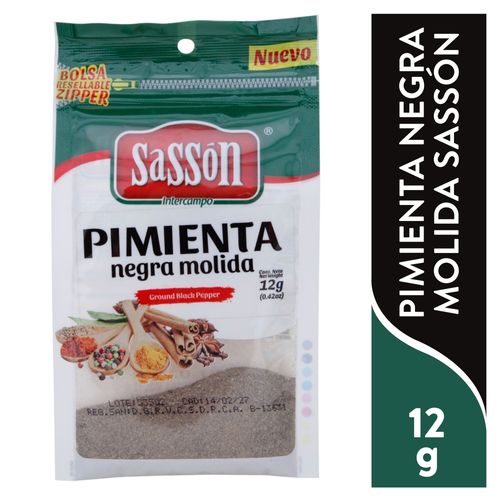 Pimienta Negra Molida Sasson Zipploc - 12 g