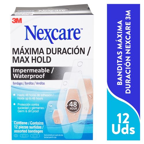 Curita Nexcare Max Hold - 12 Uds