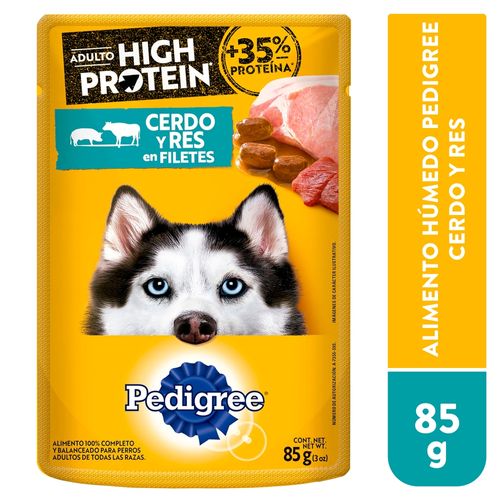 Alimento Húmedo Pedigree Para Perro Adulto High Protein Sabor Cerdo y Res - 85 g