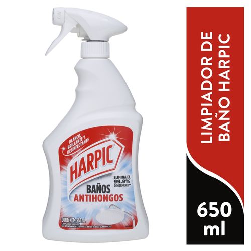Limpiador De Baño Harpic  Anti-Hongos White & Shine Con Cloro Rociador - 650ml