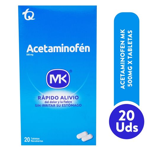 Acetaminofen Mk 500 Tab X 20 Ea