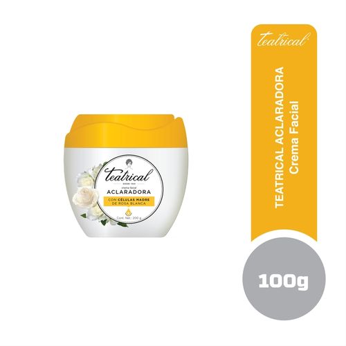 Crema Facial  Teatrical Aclaradora Células Madre de Rosa Blanca - 100 g