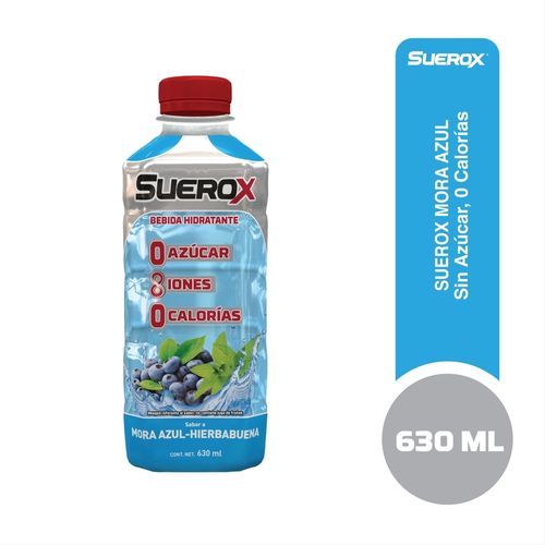 Bebida Hidratante Suerox Sin Azúcar Mora Azul Hierbabuena - 630 ml