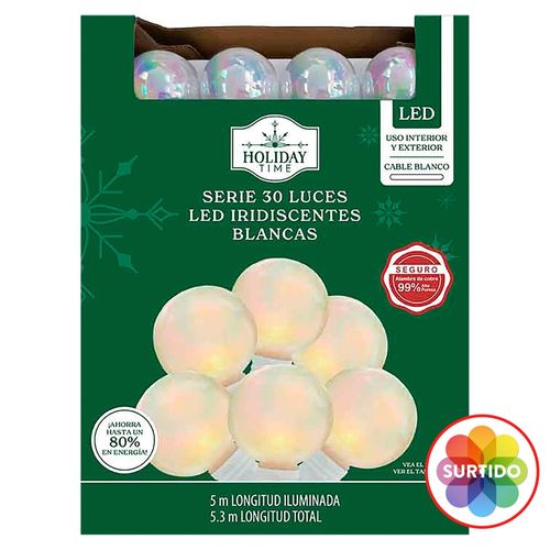 Luces Led Holiday Time Cálidas ó Multicolor Serie 30 luces