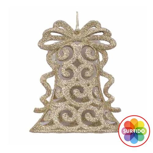 Adorno Holiday Time árbol giltter dorado