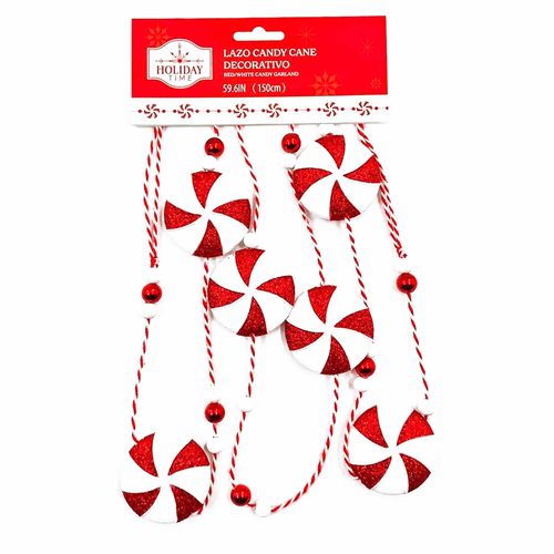 Lazo Holiday Time Candy Cane Decorativo