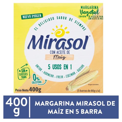 Margarina Mirasol De Maíz En Barra - 400g