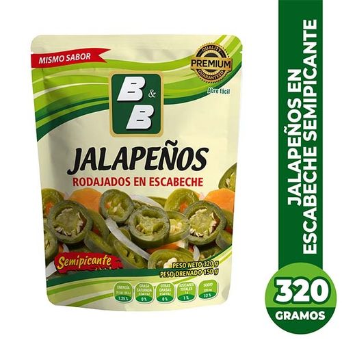 Chile B&B Jalapeño Semipicante Doy Pack -320g