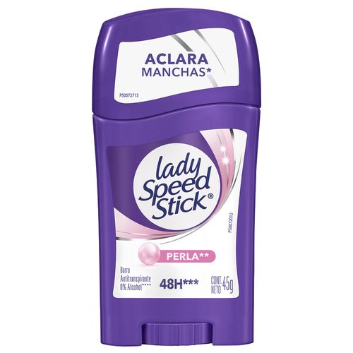 Desodorante Antitranspirante Lady Speed Stick Derma + Aclarado Vitamina E Nacar Barra - 45 g