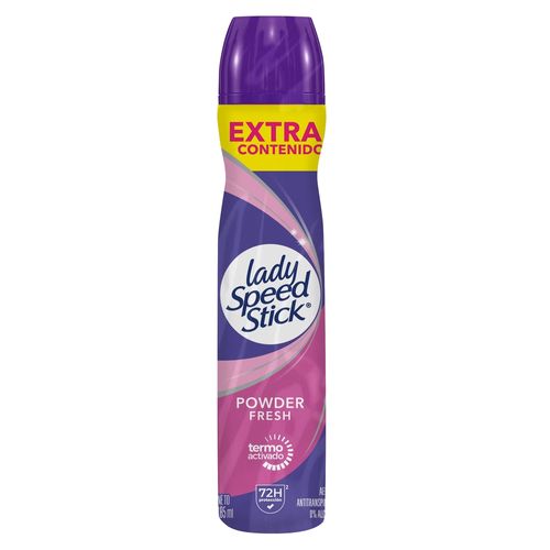 Desodorante Antitranspirante Lady Speed Stick 24/7 Powder Fresh Bonus Aerosol - 113 g