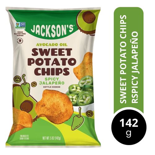 Snack de camote Jacksons con aceite de aguacate con sabor a jalapeño - 142 g