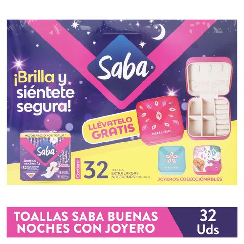 Toallas Saba buenas noches más cosmetiquera - 32 uds