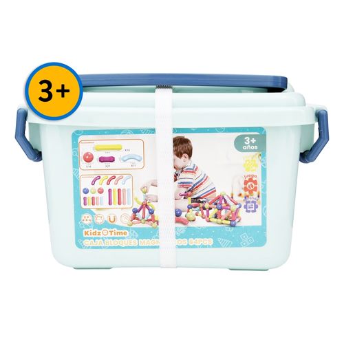 Caja Bloques Kidz Time Magneticos - 64 Pzas
