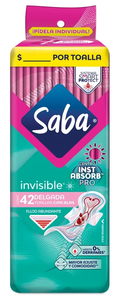 Toallas Femeninas Saba Invisible Buenos Días Delgada Flujo Moderado Con Alas - 42Uds