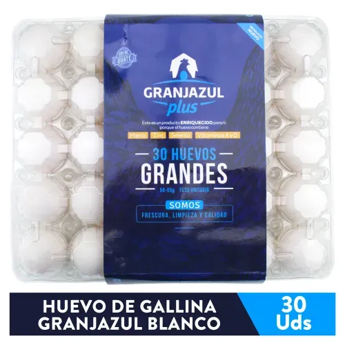 Huevo de Gallina Granjazul Blanco Grande - 30 Unidades