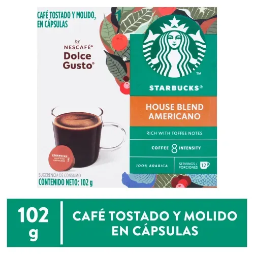 STARBUCKS by NESCAFÉ Dolce Gusto Americano House Blend Caja 12 Cápsulas