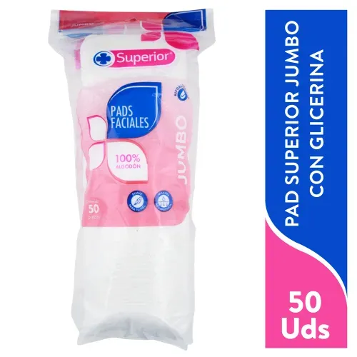 Pad Superior Jumbo Con Glicerina - 50 Unidades