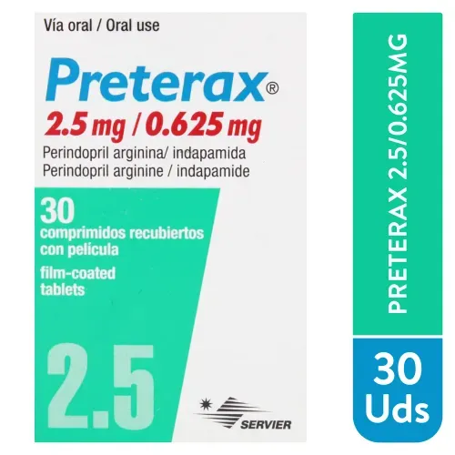 Cardiovascular & Hipertensivo Servier Preterax 2.5/0.625mg 30 Comprimidos