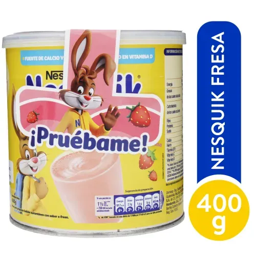 Bebida En Polvo Nesquik Fresa 400g