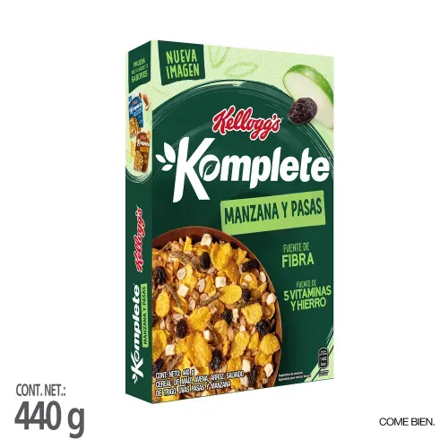 Cereal Kelloggs Komplete Manzana y Pasas - 440 g